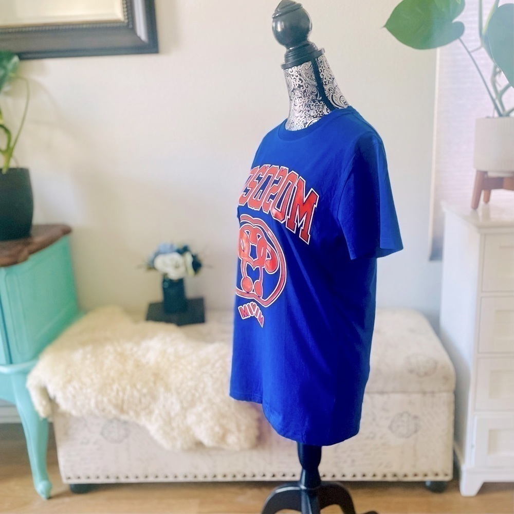 NWT Moschino Couture Mirrored Restructured Logo Cotton Graphic T-Shirt NY Knicks - Picture 6 of 9